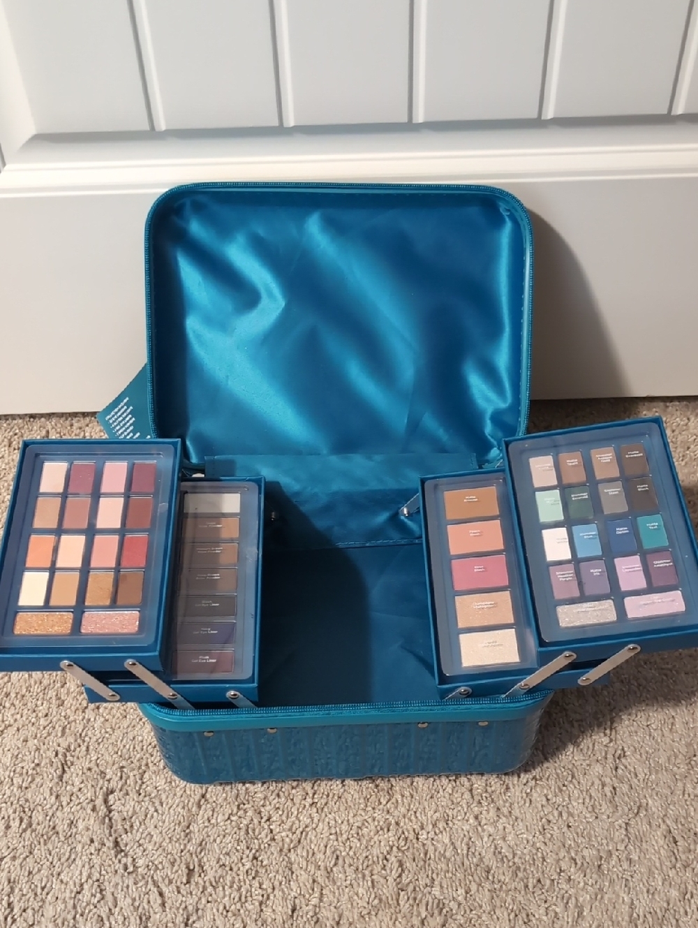 Ulta Beauty Blue Travel Makeup Case with 55 Piece Makeup Set